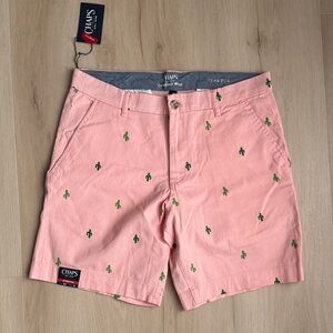 Chaps Light Pink Shorts with Cactus Embroidery